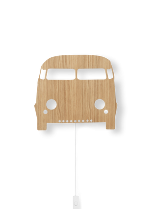 Ξύλινο διακοσμητικό φωτιστικό βελανιδιάς- λεωφορείο