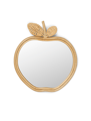 Χειροποίητος πλεκτός καθρέφτης από ρατάν μήλο