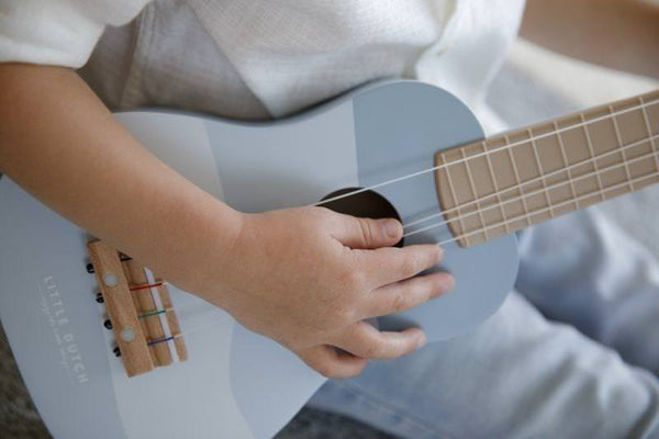 Ξύλινη παιδική κιθάρα γαλάζιο