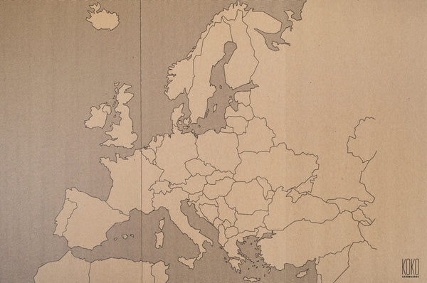 Διακοσμητικός χάρτης της Ευρώπης από χαρτόνι Ι DIY