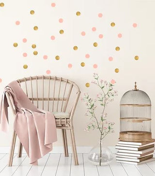 Aυτοκόλλητα τοίχου- βουλίτσες mix ροζ χρυσό