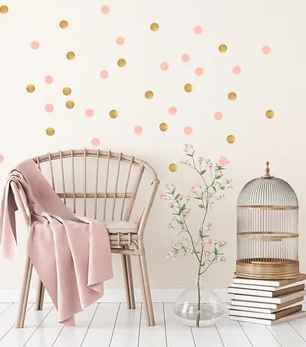 Aυτοκόλλητα τοίχου- βουλίτσες mix ροζ χρυσό