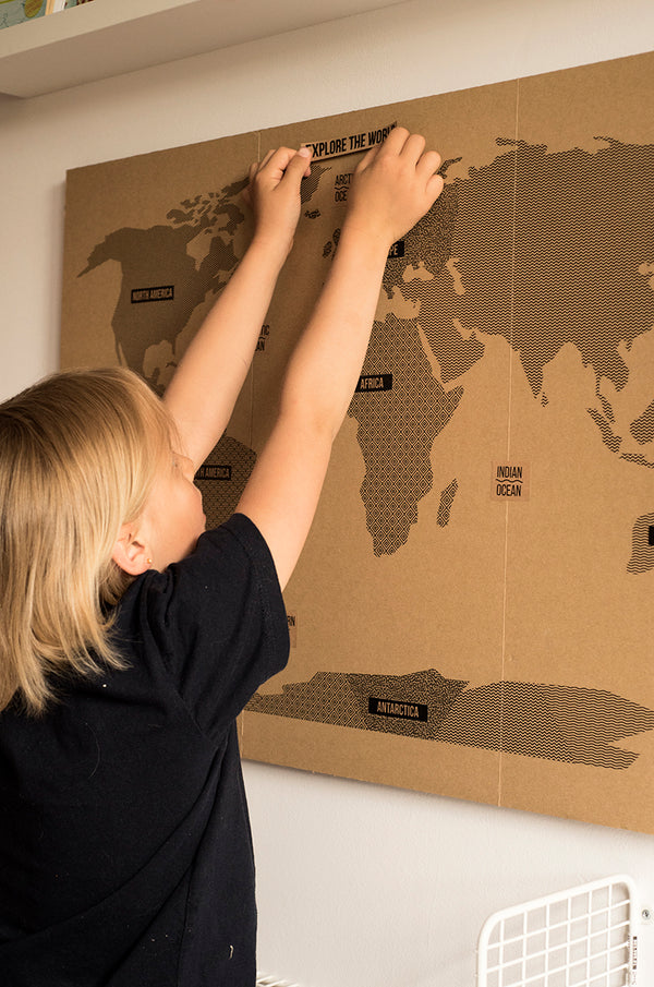 Παγκόσμιος διακοσμητικός χάρτης  από χαρτόνι Ι DIY