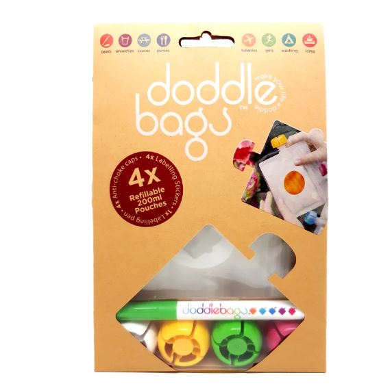 Doddle Bags Επαναχρησιμοποιούμενα Σακουλάκια Υγρών & Στερεών 200ml