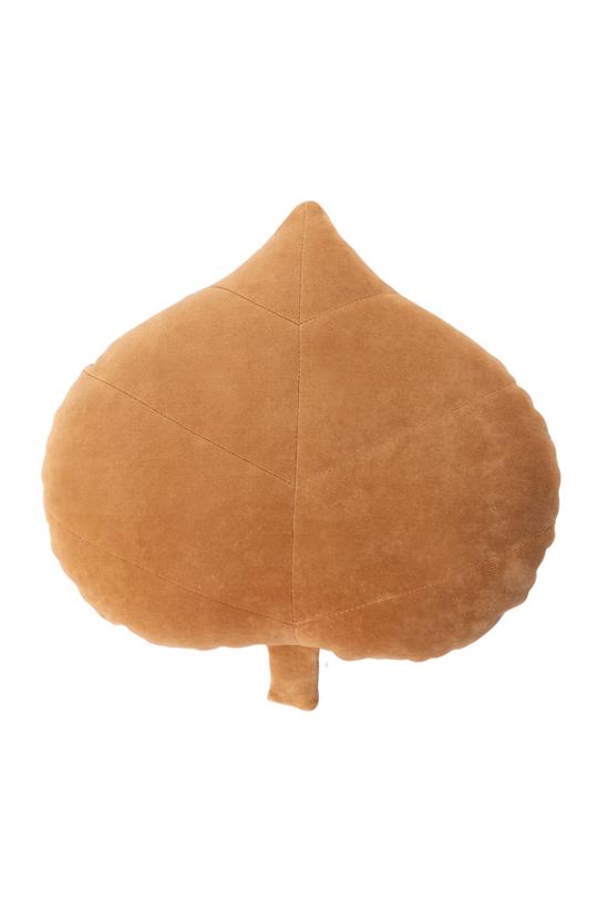 Βελούδινο μαξιλάρι φύλλο-caramel