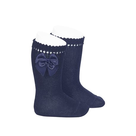 perle-knee-high-socks-with-bow-navy-blue